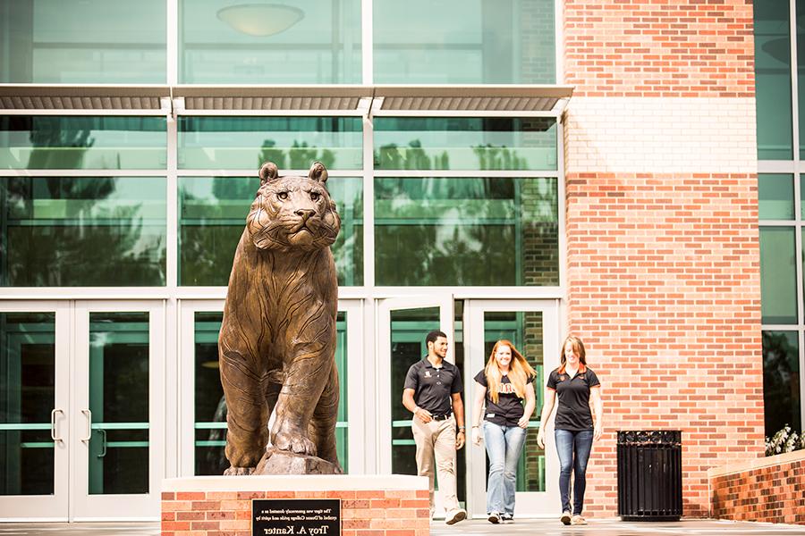 Doane tiger statue.